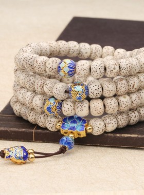 极速海南星月菩提l子手链景泰蓝配件108颗佛珠文玩正月高密度男女