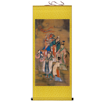 新品人物画十二宫辰神君卷轴画神仙画像挂画道场T水陆丝绸画中式