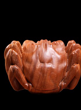 新品天然崖柏木可爱螃蟹八方来财文玩手J把件招财招财进宝富甲一