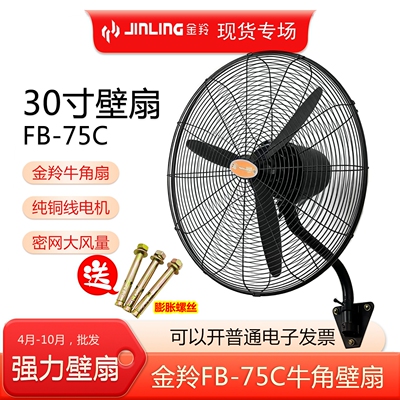 金羚牛角扇30寸FB-75C壁扇 4月-10月强力大电机挂墙工业电风扇