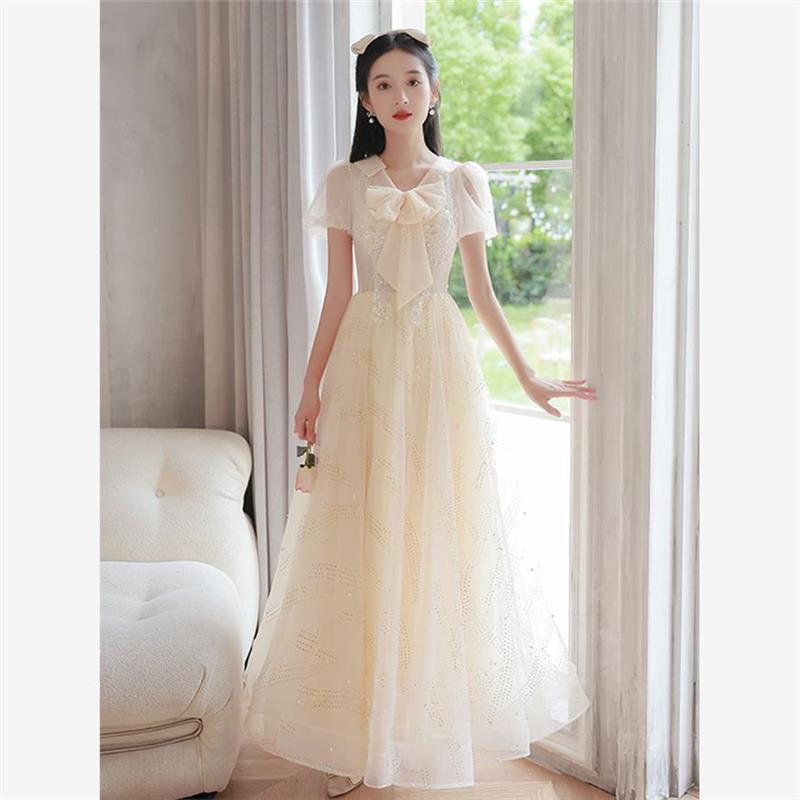 18岁成人礼女生礼服高中生女孩学院风连衣裙钢琴演奏演讲毕业典礼