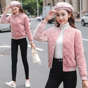 休闲棒球服百搭 棉袄金丝绒棉服小个子短款 冬装 外套棉衣女2025新款