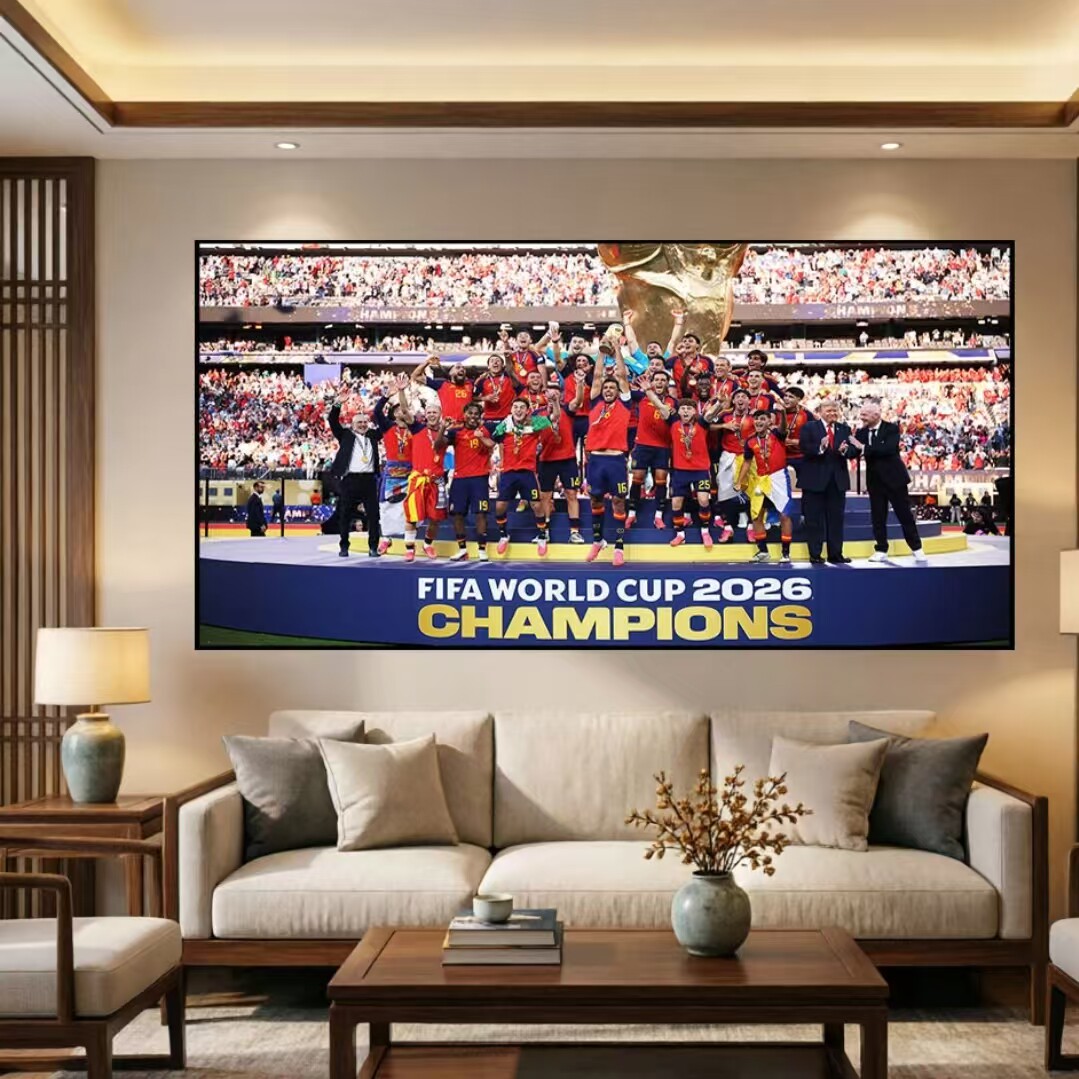 FIFA世界杯冠军球队装饰画无框喷绘客厅卧室体育迷墙贴画