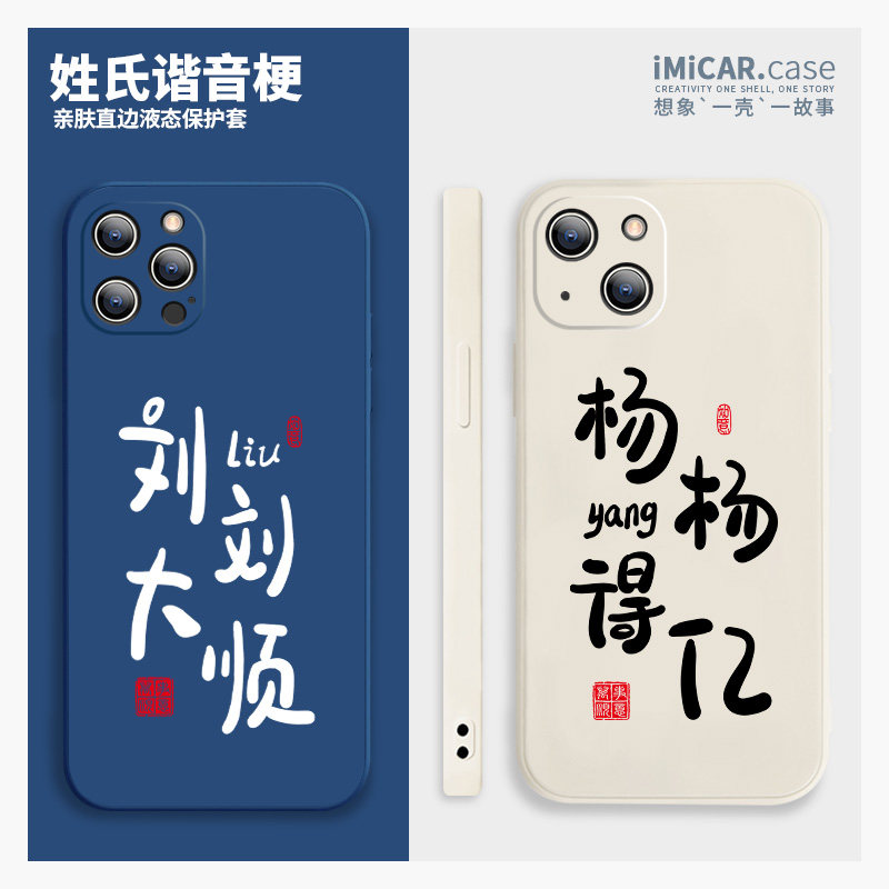 姓氏谐音梗刘刘大顺苹果14手机壳