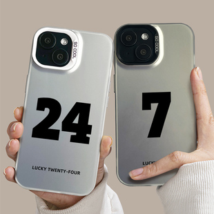 幸运数字seven7适用iPhone15苹果13promax手机壳12小米14镭射壳nova11创意pura70华为mate60小众高级感女定制