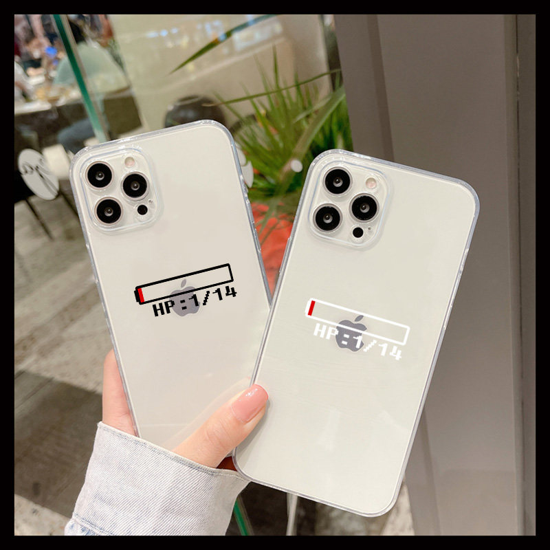 攻击力+1防御力+1初期装备HP1血条游戏手机壳适用苹果15promax透明13搞怪oppo小米14华为vivox90任意机型定制