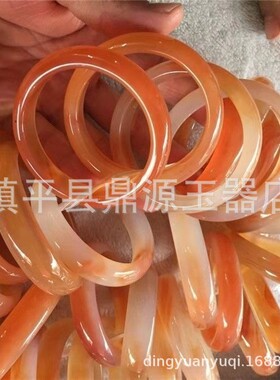2026巴西冰种粉玉髓手镯 原色浅红飘花玉髓少女美人镯 水蜜桃细厚