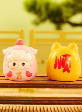 2026欢乐麻将迷你盲袋可爱卡通创意汽车装饰摆件办公室桌面装饰品