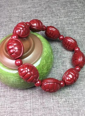 2026朱砂手链紫金砂富甲龟壳单圈手串饰品