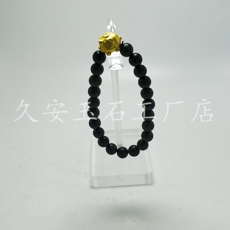 2026新疆墨玉小猪手链玉器工艺品 会销礼品墨玉粉墨绿玉玉席