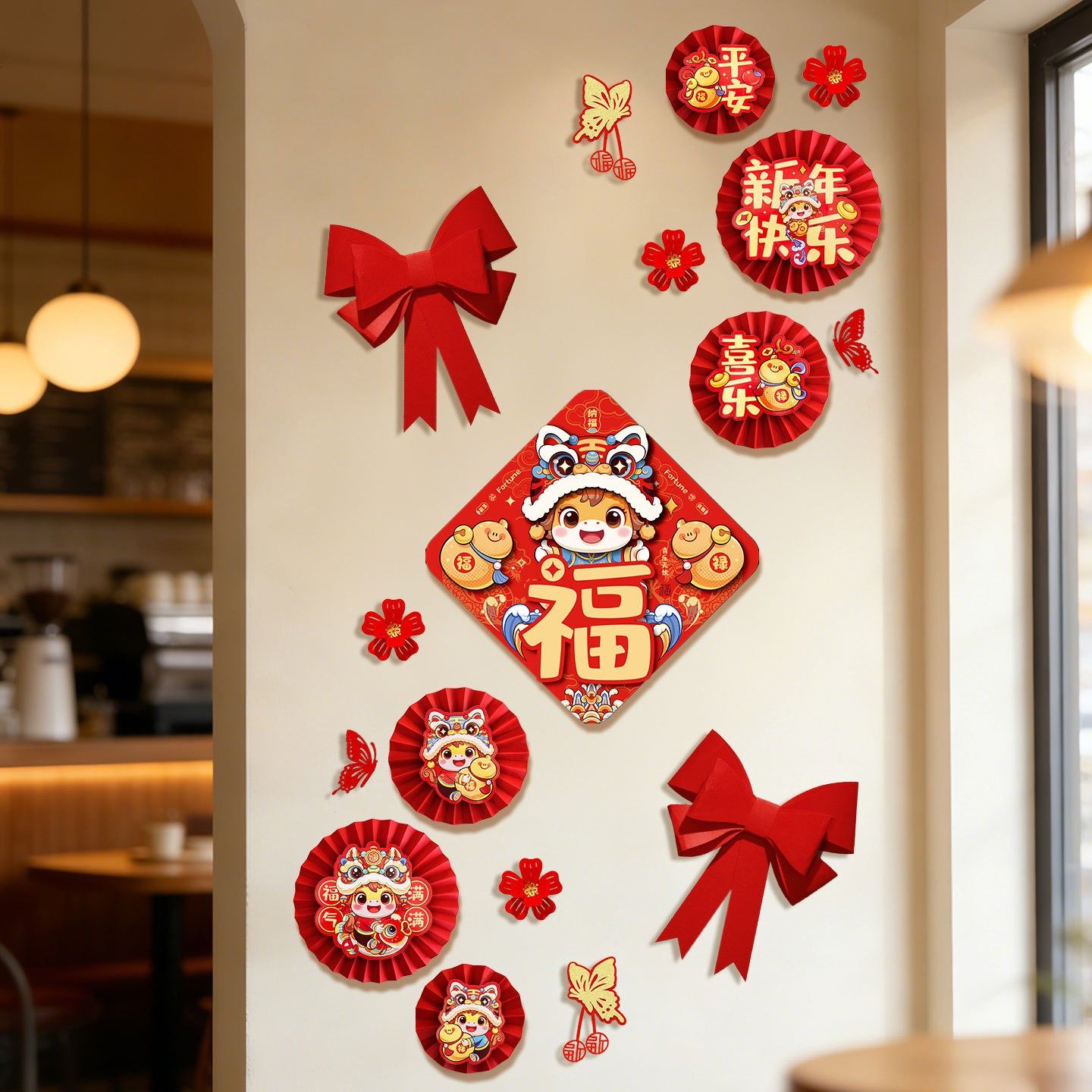 2026新年家里装饰品客厅玄关背景墙过年布置用品春节家庭氛围挂饰,节庆用品/礼品,福字/窗花/窗贴,淘宝优惠券,粉丝福利购,淘宝优惠卷