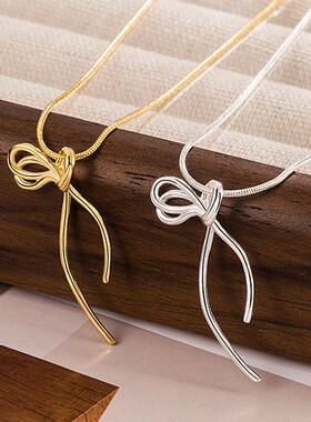 2026ins风蝴蝶结丝带项链女甜美精致温柔时尚颈链轻奢小众设计蛇
