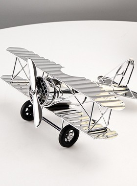 2026创意轻奢电镀银色飞机模型摆件摆设家居装饰品摆设创意金属工