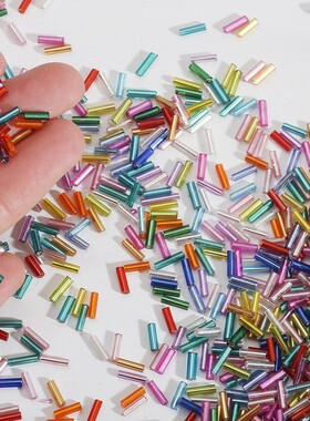 20262*7mm灌银管珠玻璃米珠 手工diy饰品配件 做项链服装手缝串珠