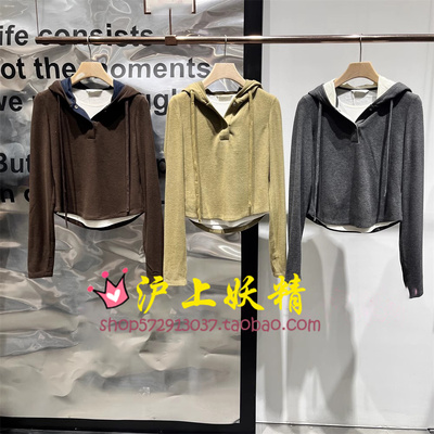 毅播商场同款2025冬季新款修身连帽套头卫衣BDS4VD3012热红酒美式