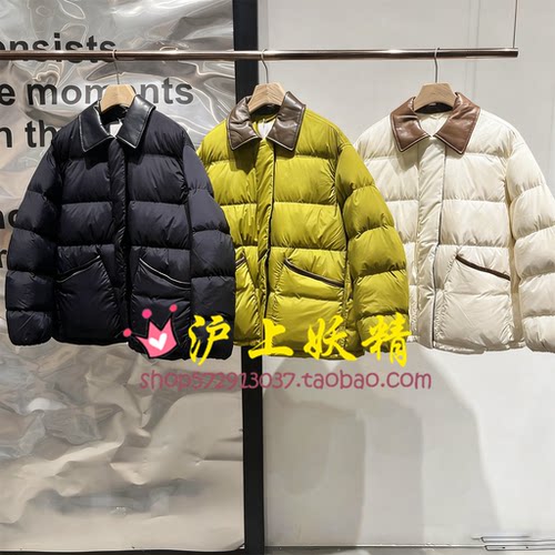 毅播商场同款2025冬款复古拼接短款羽绒服女BDS4RD3835如果在冬夜