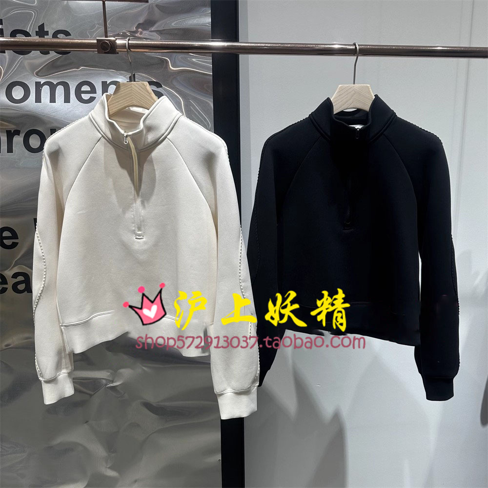 毅播商场同款2025春新款立领拉链休闲宽松卫衣女BDS1VD1574暖栀