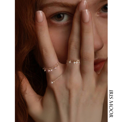 梦幻氤氲14K金粉色蓝宝石戒指