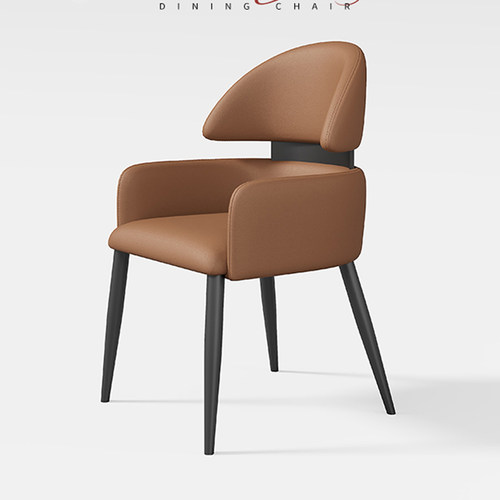 意式餐椅轻奢2025新款家用酒店餐厅高级感书桌化妆椅靠背餐桌椅子