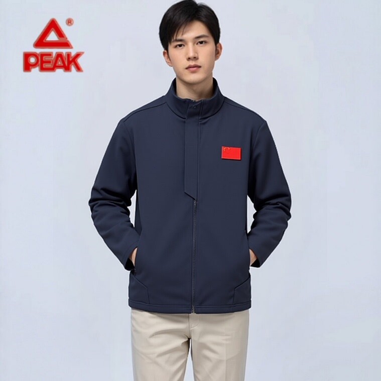 匹克2026春秋新款商务休闲政务外套男国旗款风衣修身户外运动夹克