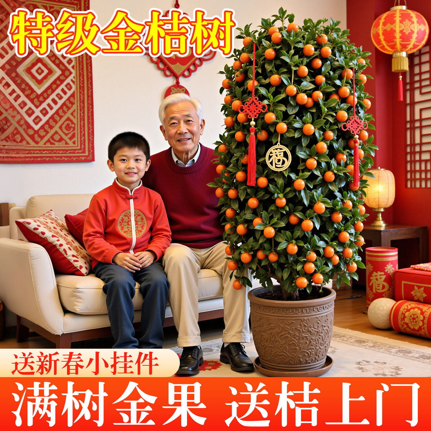 金桔树盆栽客厅绿植室内大型植物可食用橘子年桔年宵盆景四季好养,鲜花速递/花卉仿真/绿植园艺,绿植,淘宝优惠券,粉丝福利购,淘宝优惠卷