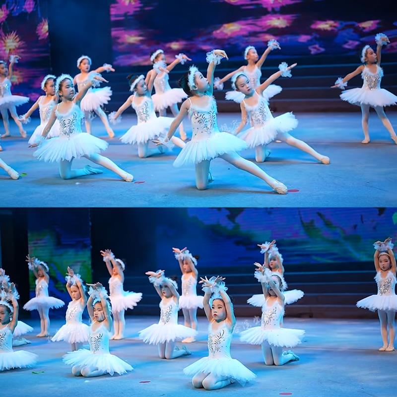 白鸽飞过的地方演出服小天鹅芭蕾舞裙把未来点亮表演服蓬蓬裙儿童