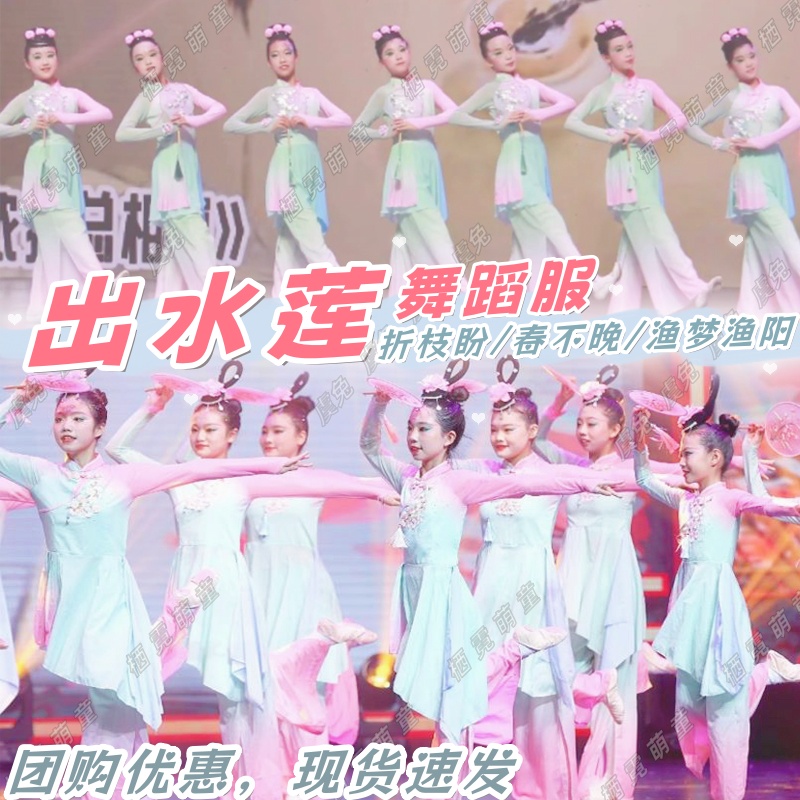 出水莲演出服折枝盼淡妆浓抹总相宜舞蹈服渔梦渔阳古朗月行表演服