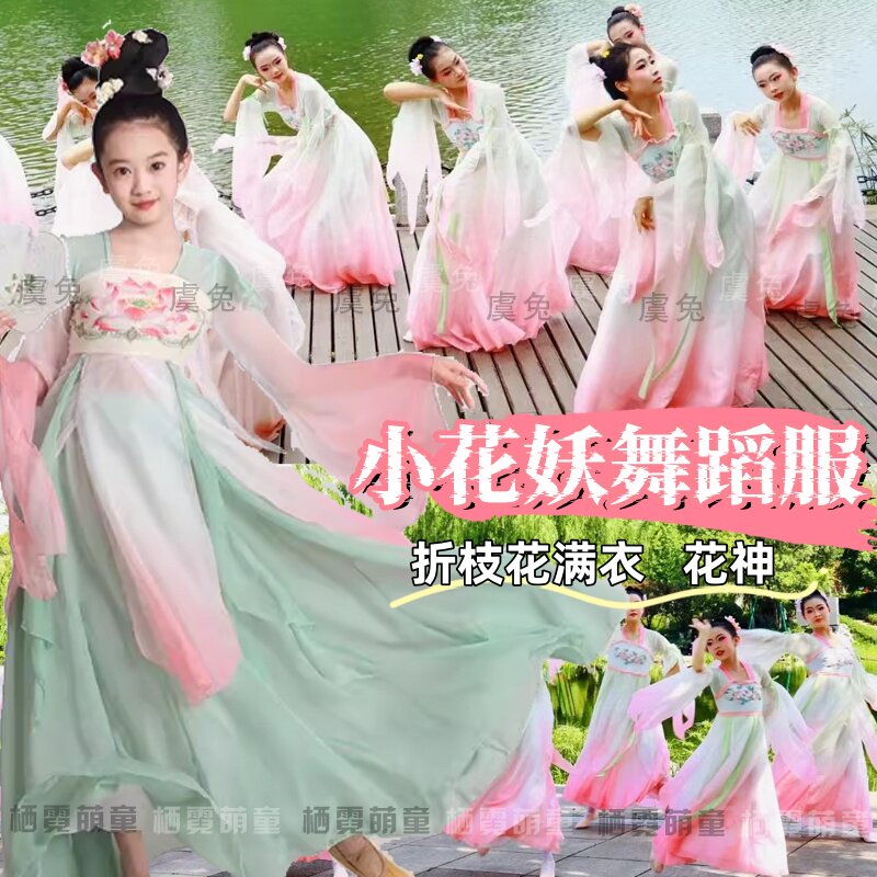 小花妖儿童演出服咏春折枝花满衣舞蹈服小花神盈盈芙蓉语表演服装