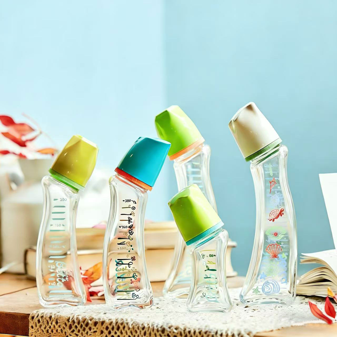 betta蓓特奶瓶 标口玻璃材质新生儿防胀气呛奶曲线奶瓶240ml