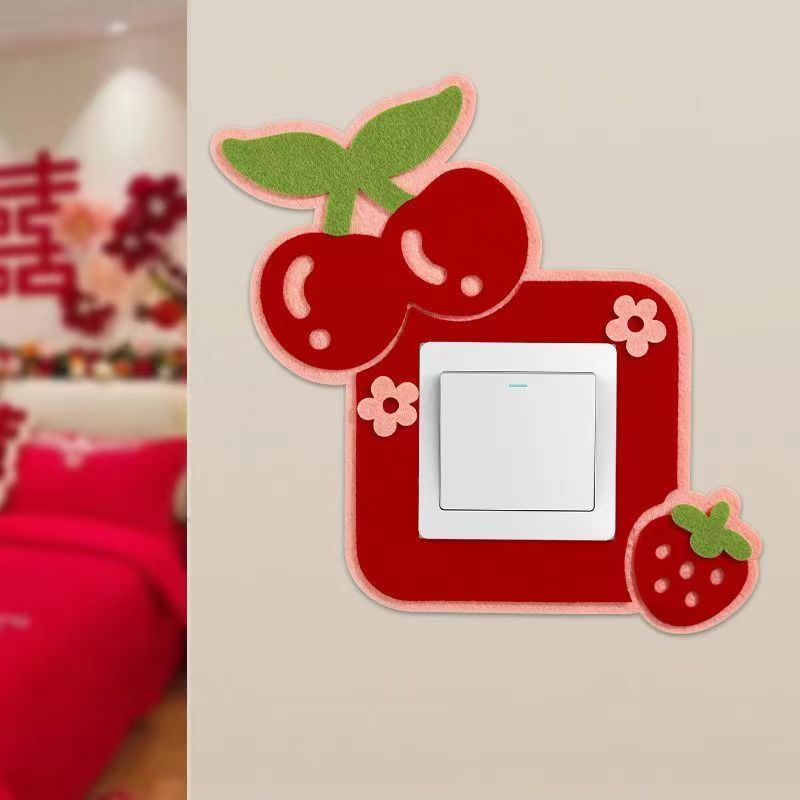 婚房布置结婚开关贴装饰插座喜字