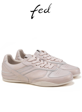 fed软底休闲鞋春季新款女鞋粉色德训鞋真皮板鞋女款S0225-ZCA735