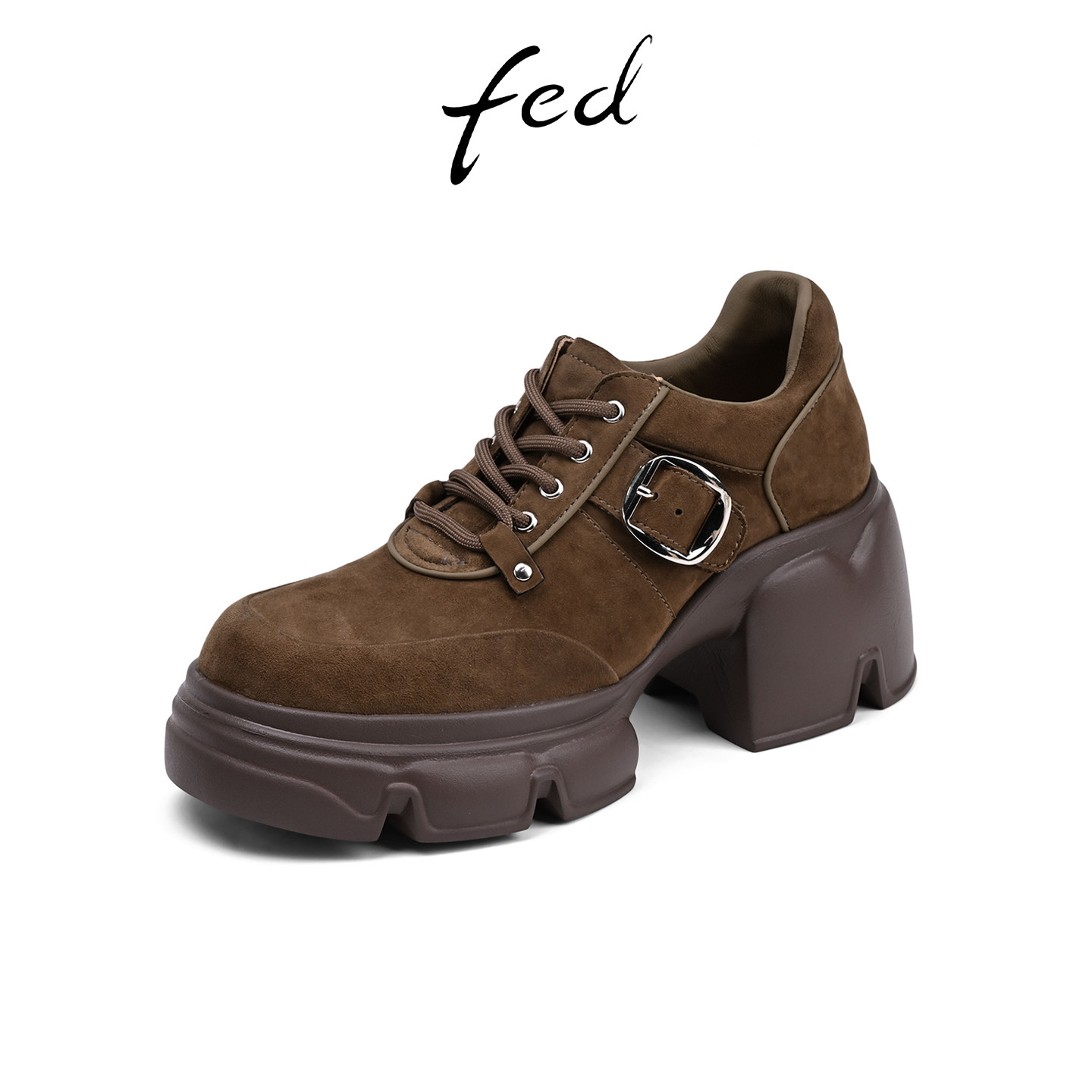 fed时尚女鞋百搭通勤厚底鞋