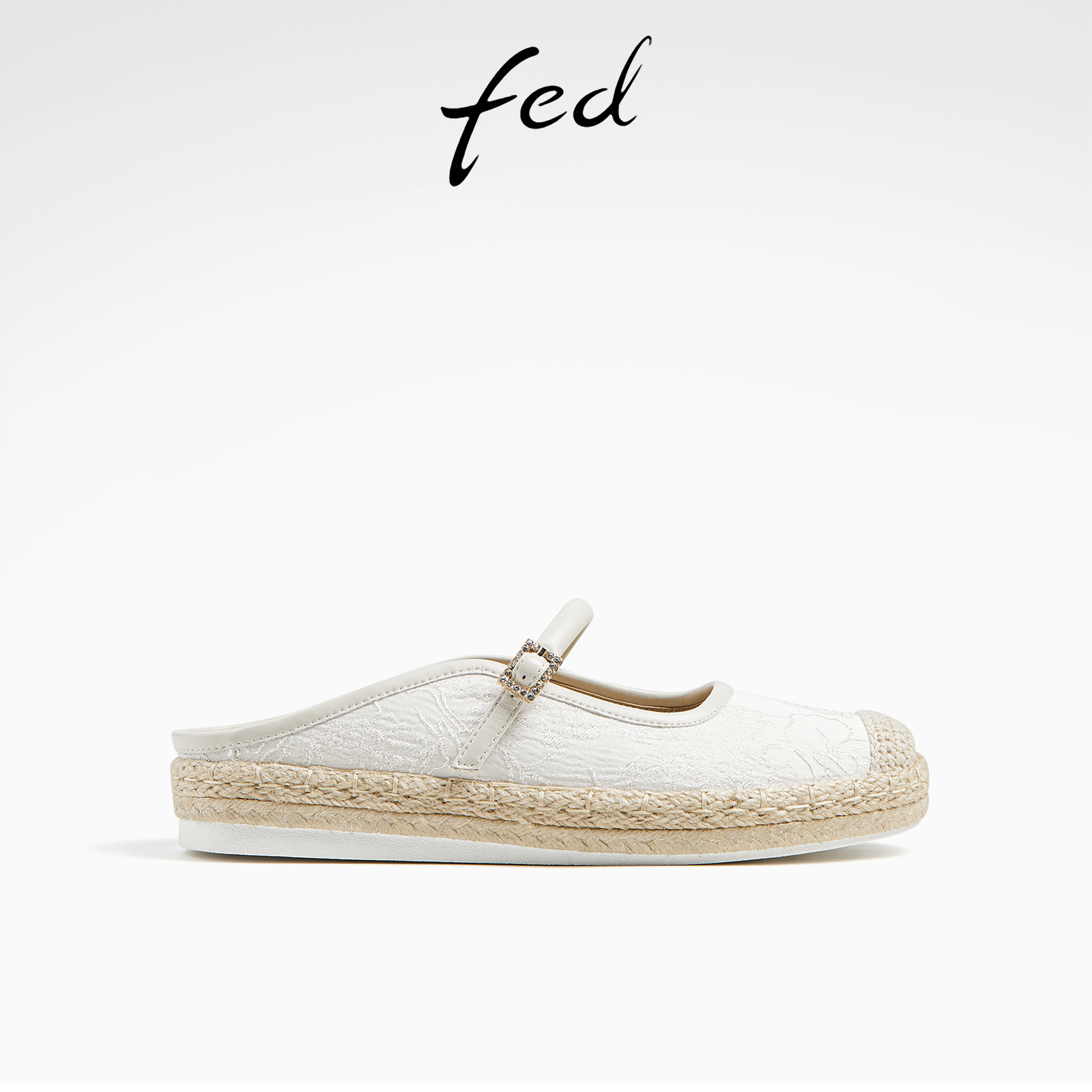 fed白色后空渔夫鞋夏季新款女鞋厚底半拖包头凉拖鞋女D0514-ZF305
