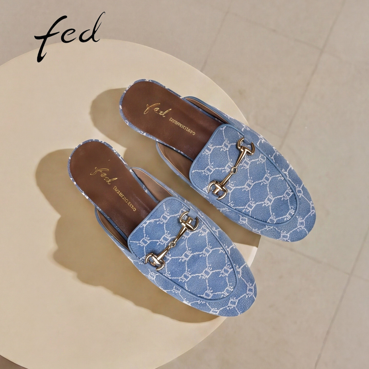 fed夏季新款马衔扣穆勒女鞋