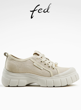 fed复古饼干鞋秋季新款女鞋运动休闲鞋透气松糕鞋女D0803-YAC162