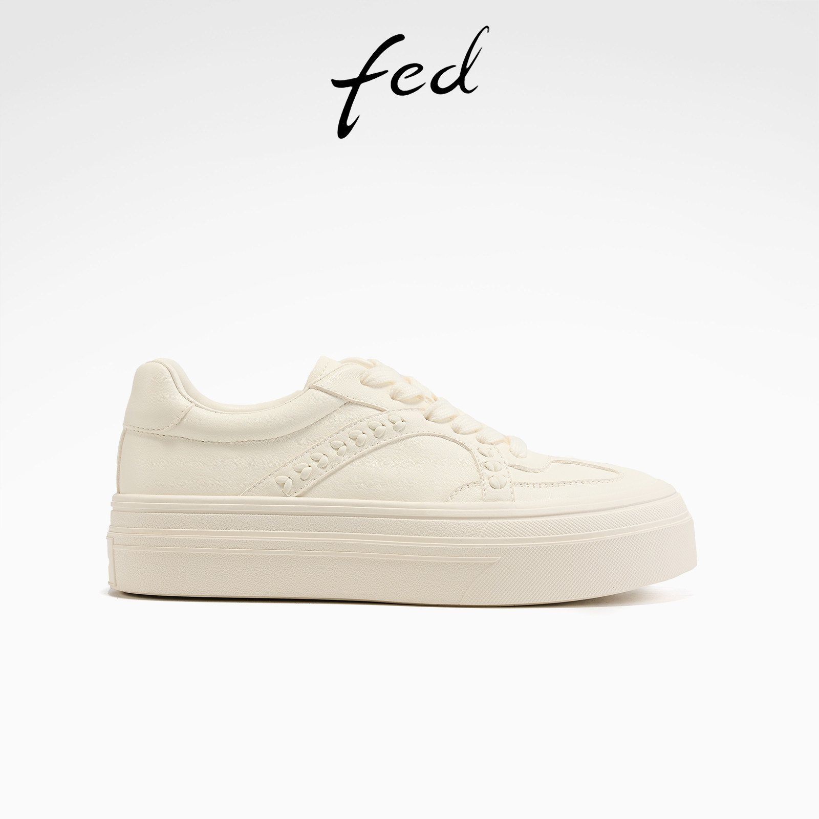 fed初雪漫游休闲鞋春季新款女鞋厚底小白鞋轻便增高板鞋女ZCA311