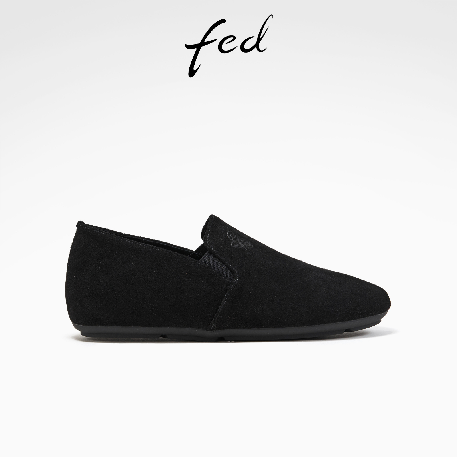 fed深口单鞋夏季新款女鞋一脚蹬乐福鞋黑色懒人鞋女款S0526-ZF315