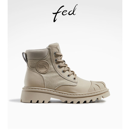 fed厚底马丁靴秋季新款女靴工装靴英伦风短靴机车靴女R0909-ZC201