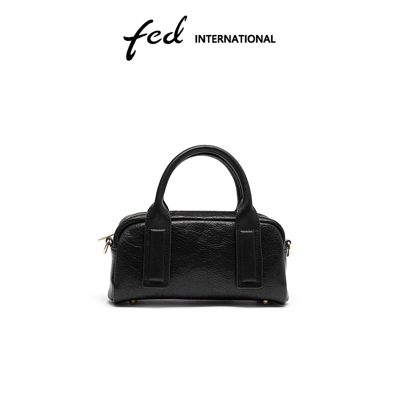 植鞣皮真皮女包波士顿包