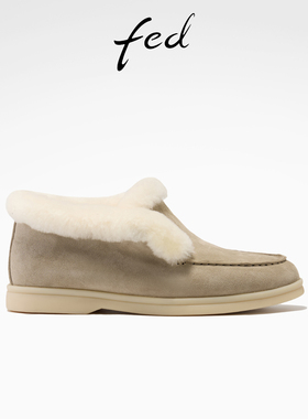 fed保暖单鞋女冬季新款女鞋加绒乐福鞋轻便棉鞋女款S1217-ZCA757