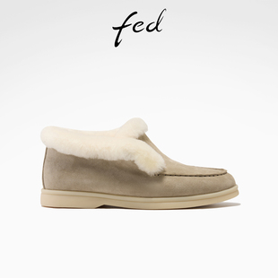 女鞋 加绒乐福鞋 轻便棉鞋 fed保暖单鞋 S1217 新款 女款 ZCA757 女冬季