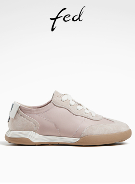 fed粉色德训鞋女春季新款女鞋平底板鞋运动休闲鞋女款D0127-YA186
