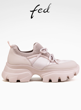 fed芭蕾风老爹鞋春款女鞋网面休闲鞋增高厚底鞋女款S0222-YAB622