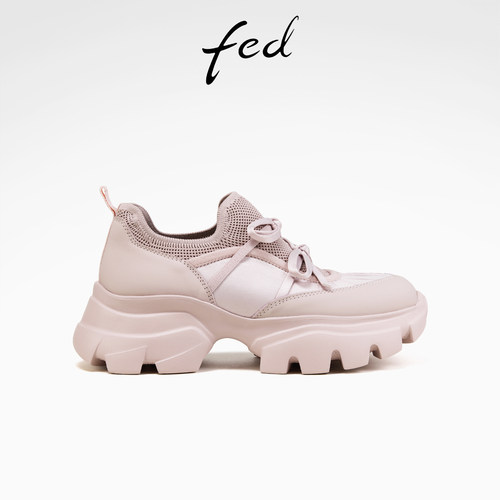 fed芭蕾风老爹鞋春款女鞋网面休闲鞋增高厚底鞋女款S0222-YAB622