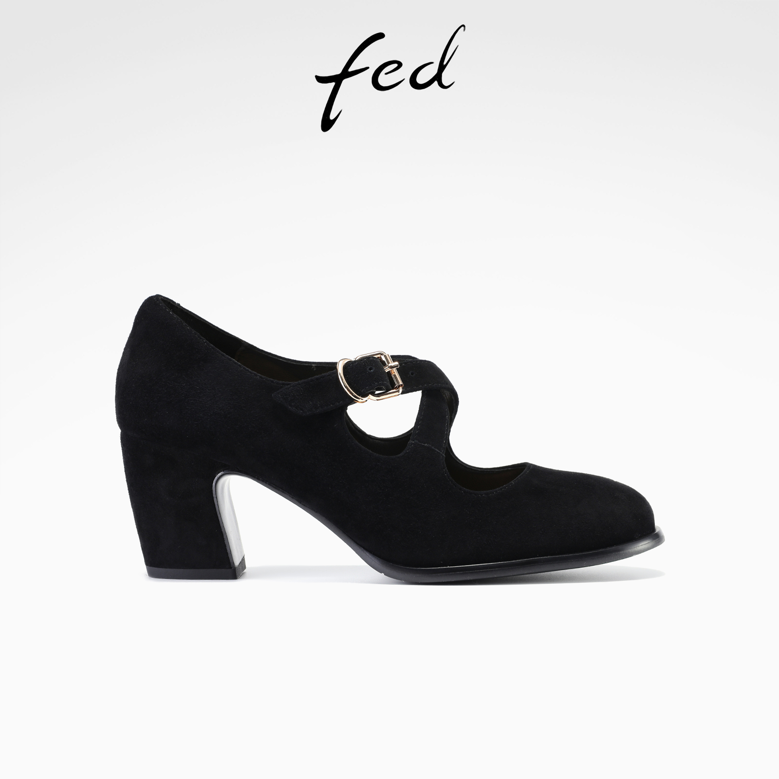 fed粗跟玛丽珍鞋春季新款女鞋交叉绑带高跟鞋单鞋女款S1118-YA005