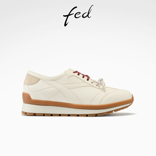 女鞋 新款 霜帛绯牵休闲鞋 真皮阿甘鞋 YAB182 fed厚底小白鞋 女款 春季