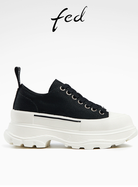 fed运动休闲鞋秋季新款女鞋松糕鞋板鞋厚底增高鞋女款R0901-ZC050