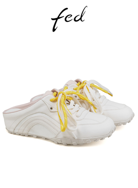 fed半拖休闲鞋夏季新款女鞋厚底穆勒鞋后空增高女款S0407-YAB581