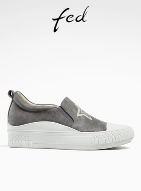 fed松糕厚底休闲鞋秋季新款女鞋时尚印花深口板鞋女款R0731-YA267