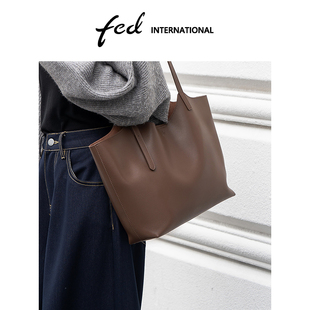 fed大容量真皮女包高级感托特包腋下包单肩包斜挎包手提包BFA9484
